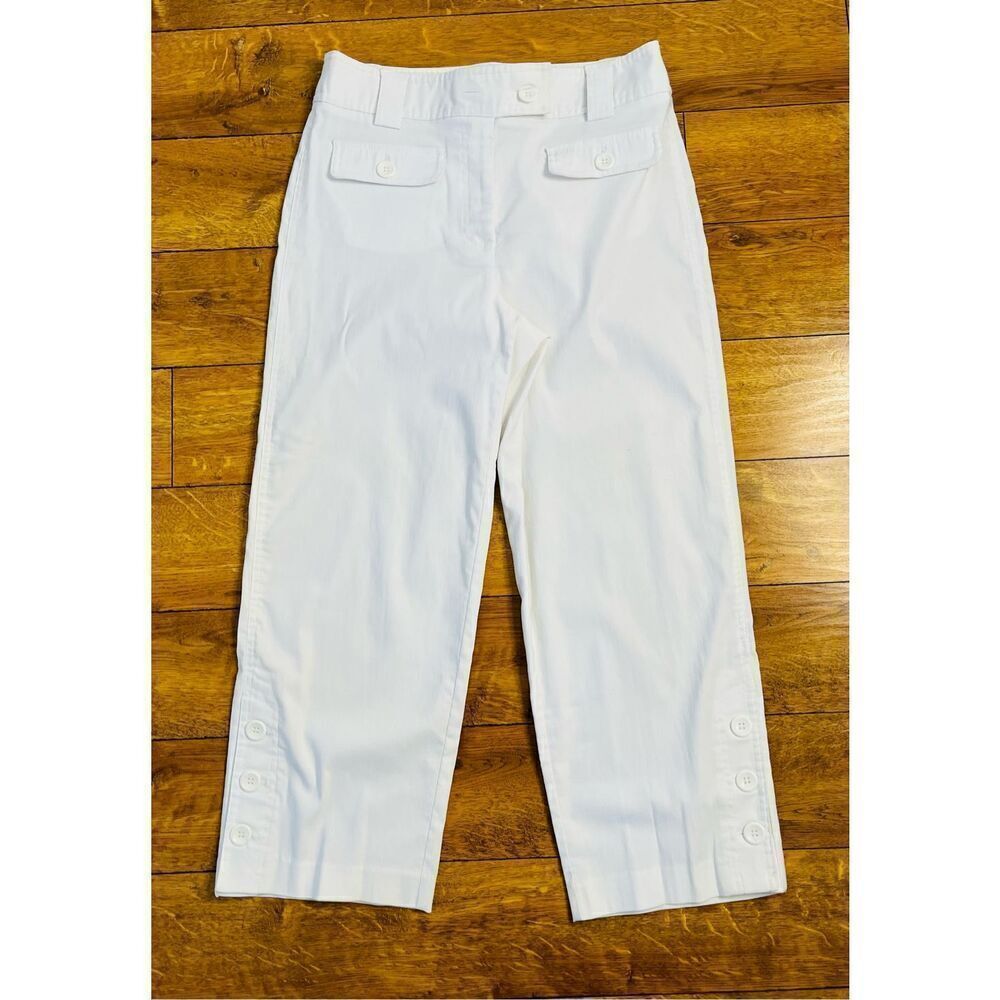 Vintage Y2K Dress Barn Women's Size 8 Cropped Capris Pants Casual White